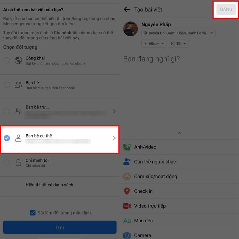 Cách đăng bài chế độ bạn bè cụ trên Facebook