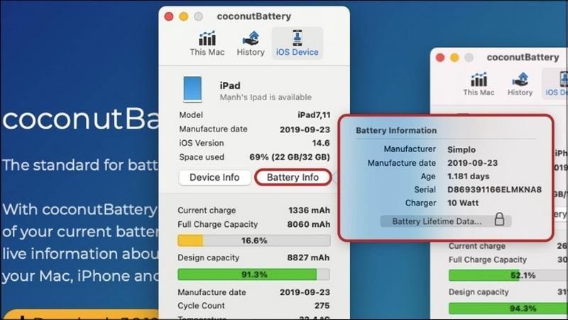 Chọn Battery Info