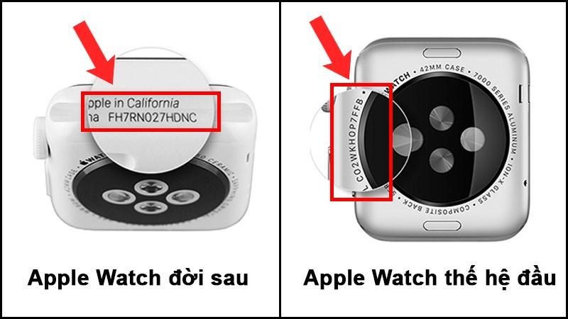 Vị tr&iacute; lấy m&atilde; IMEI tr&ecirc;n sản phẩm Apple Watch