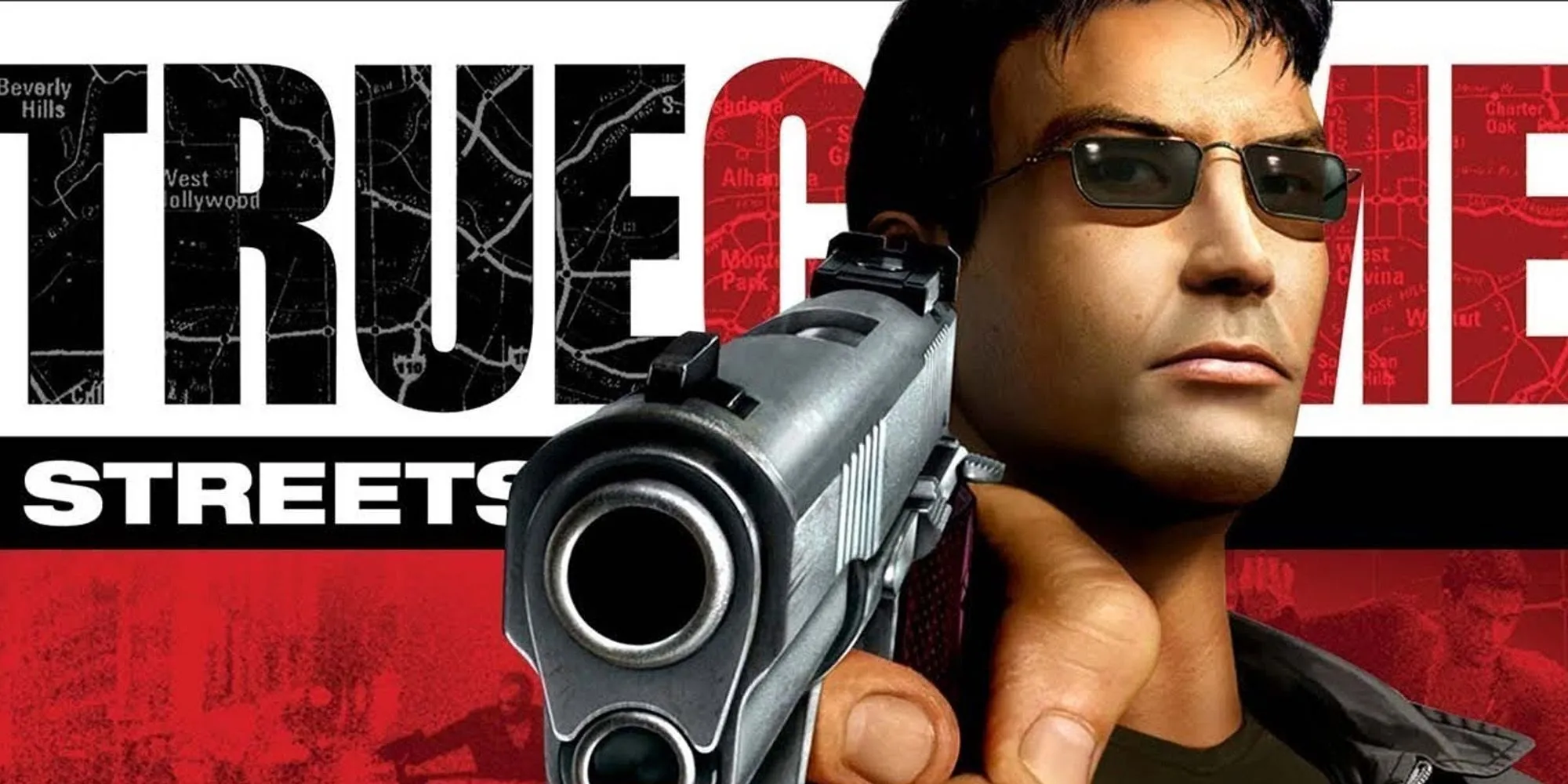 Alt văn bản: Đặc vụ Nick Kang đang chiến đấu trên đường phố Los Angeles trong game True Crime: Streets of LA, thể hiện lối chơi hành động và võ thuật