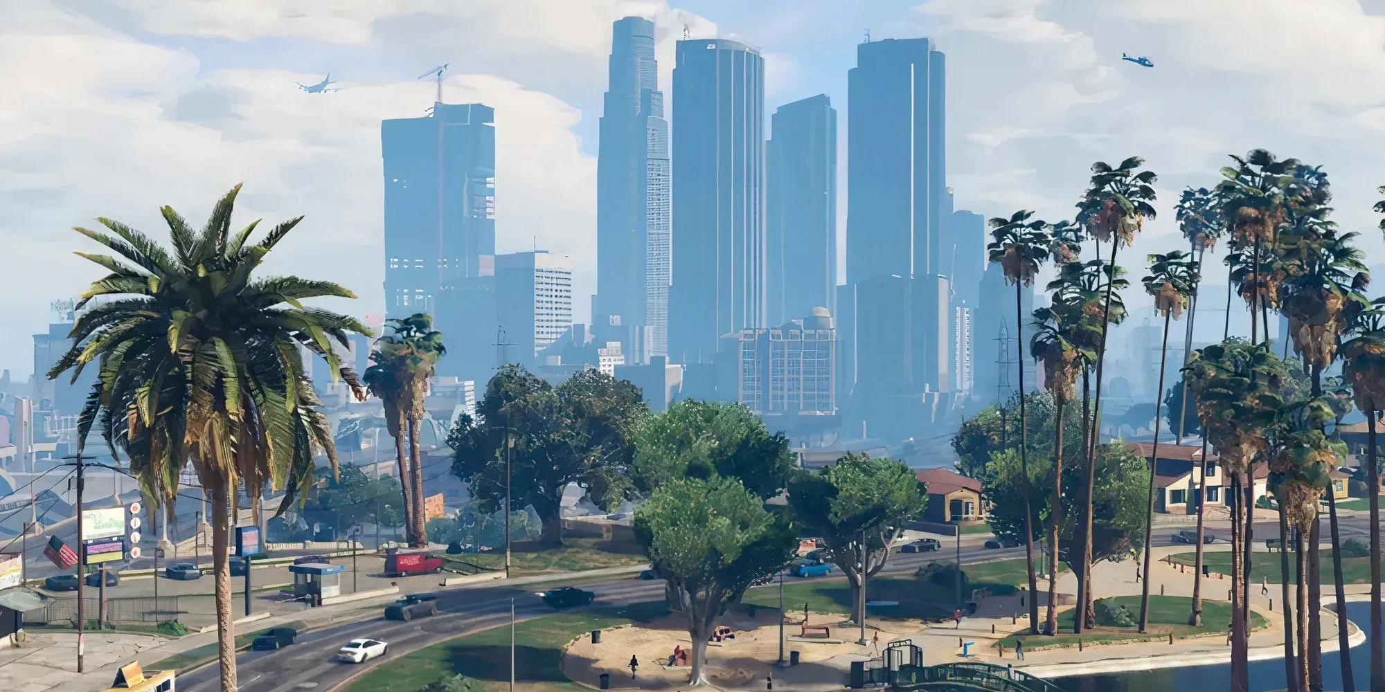 Alt văn bản: Quang cảnh thành phố Los Santos về đêm trong game Grand Theft Auto 5, thể hiện quy mô và chi tiết đồ họa đỉnh cao