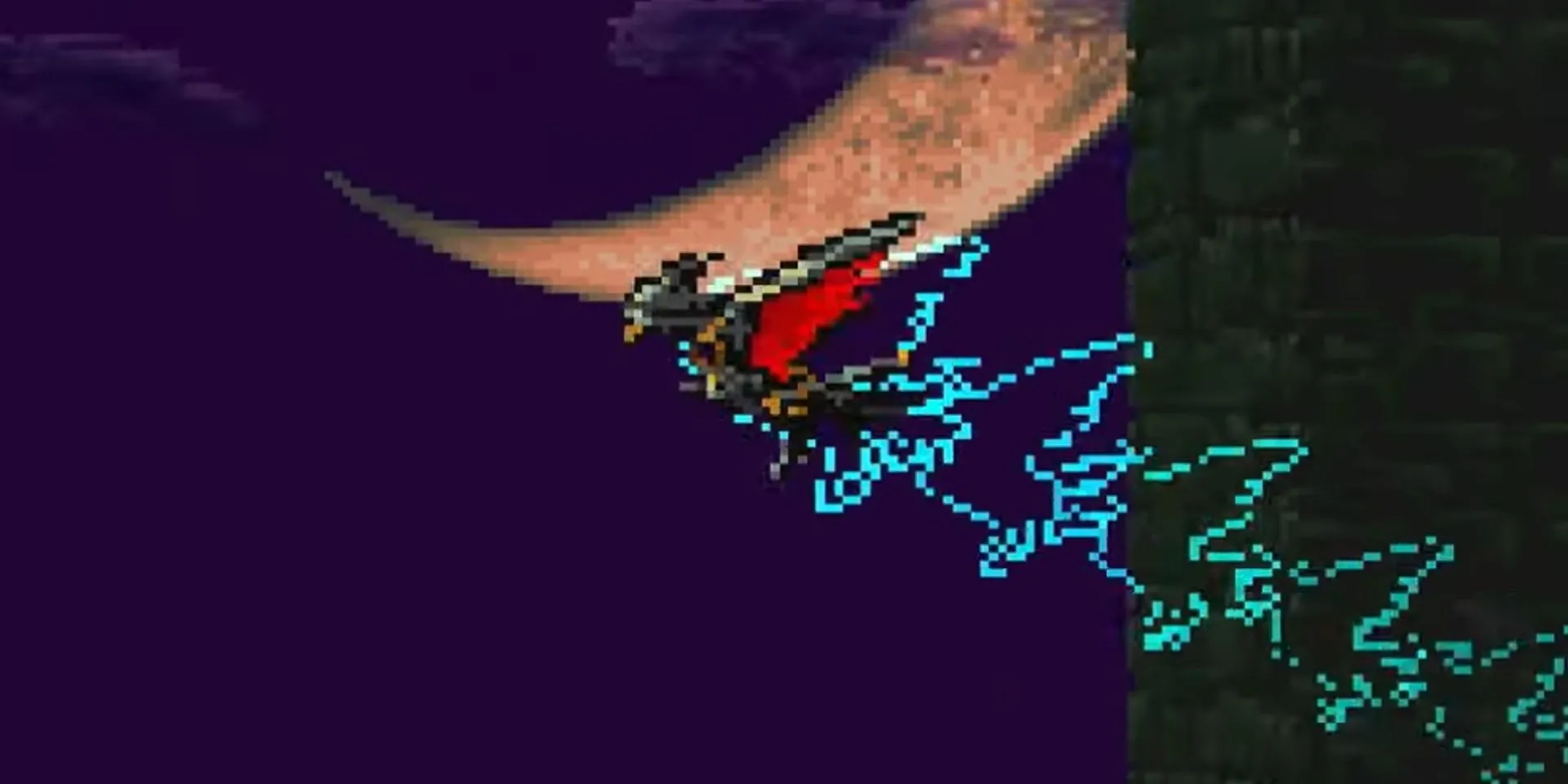 Alucard hóa dơi bay lượn trong lâu đài Castlevania Symphony of the Night