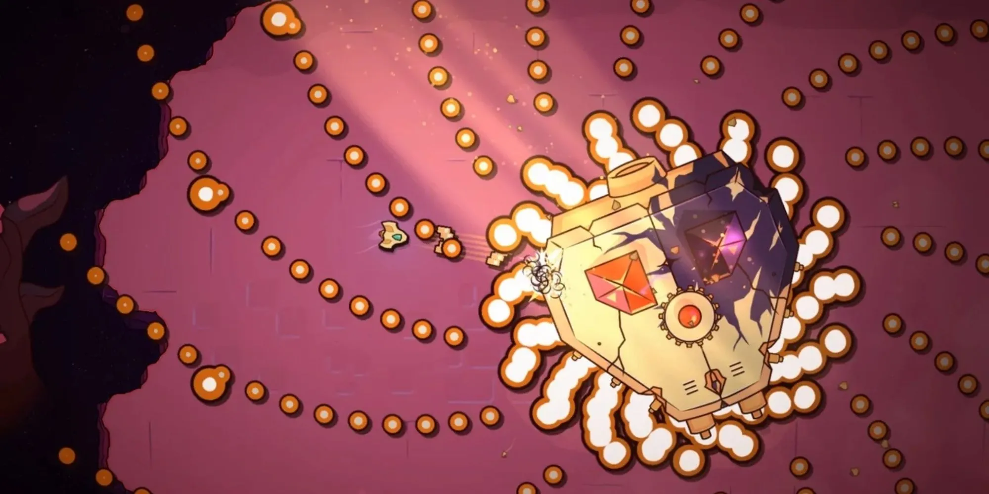Ảnh chụp màn hình gameplay Minishoot' Adventures góc nhìn từ trên xuống với máy bay chiến đấu
