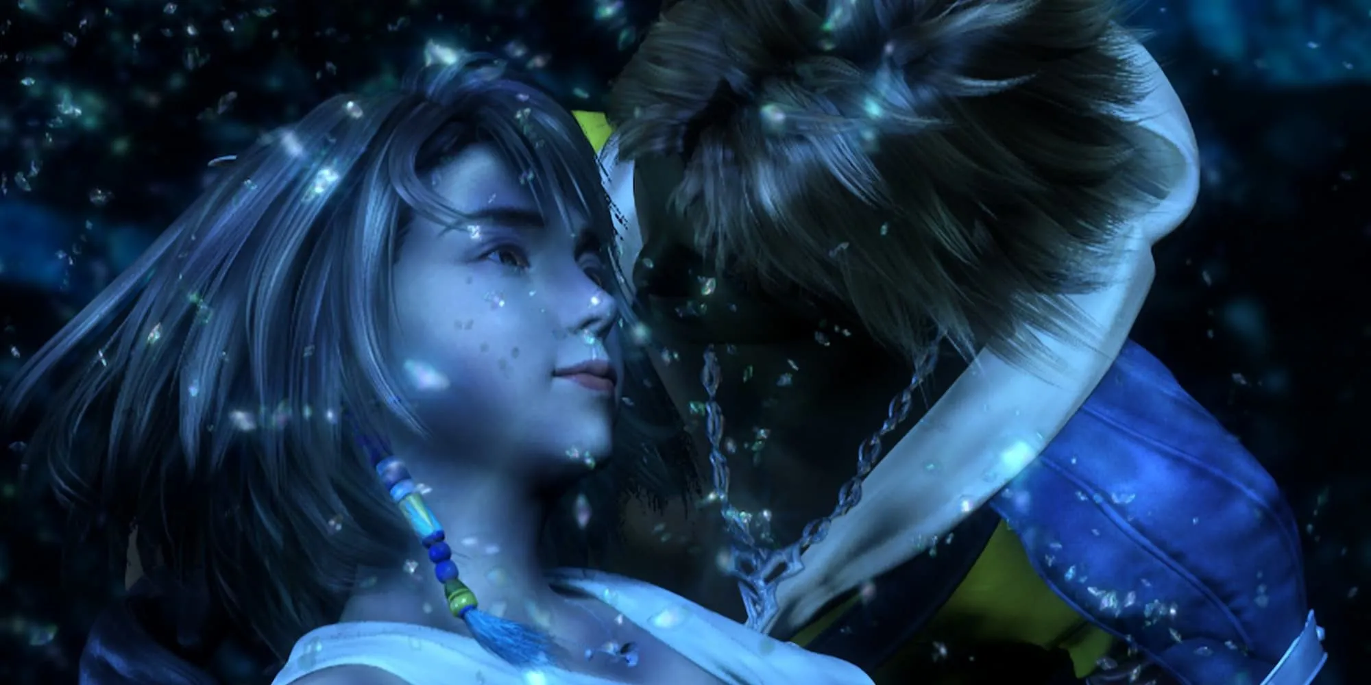 Ảnh chụp màn hình phiên bản Final Fantasy X X-2 HD Remaster, thể hiện đồ họa đẹp mắt và nhân vật Yuna
