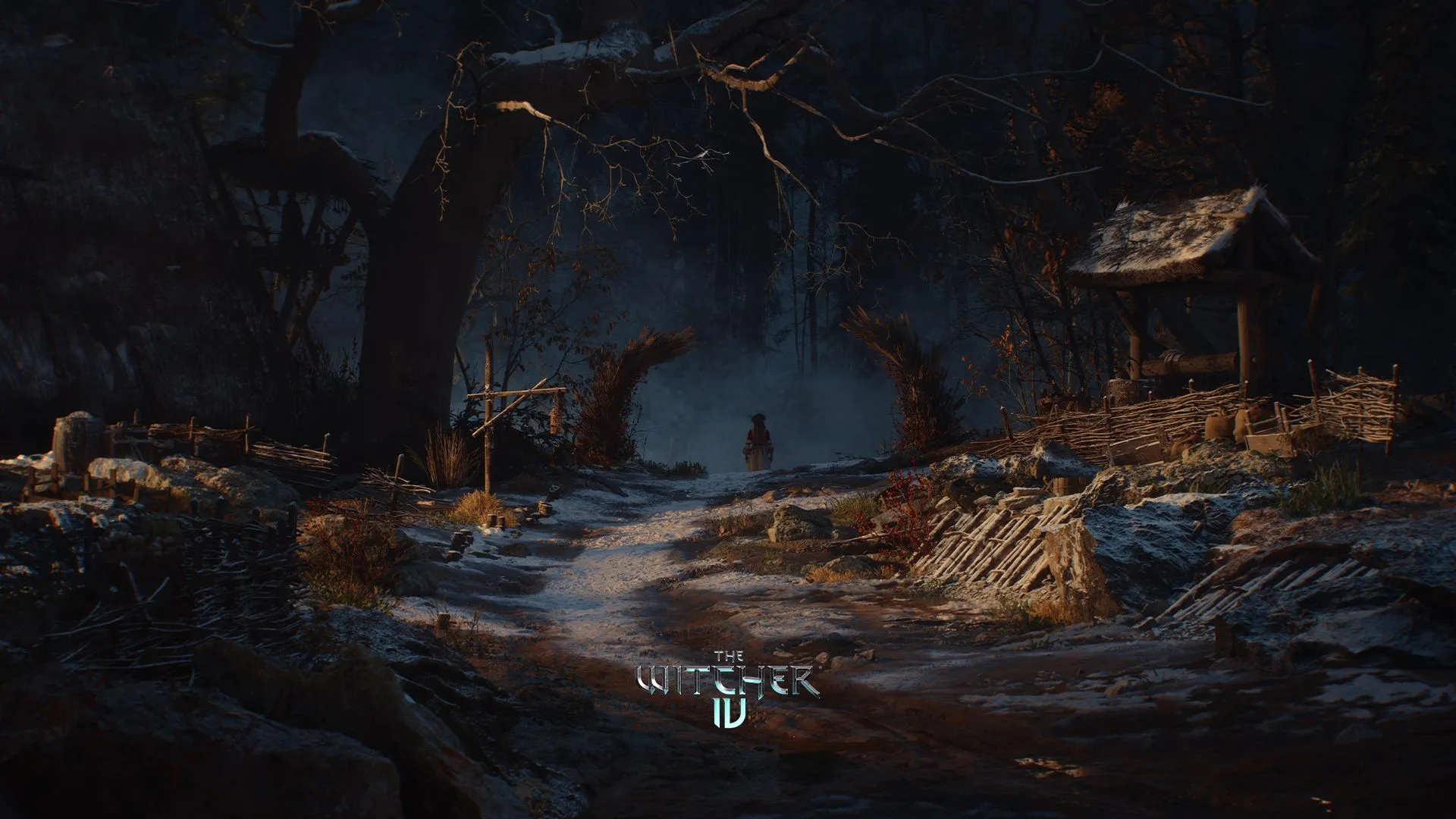 Ảnh concept The Witcher 4 với khung cảnh tuyết trắng và nhân vật bí ẩn