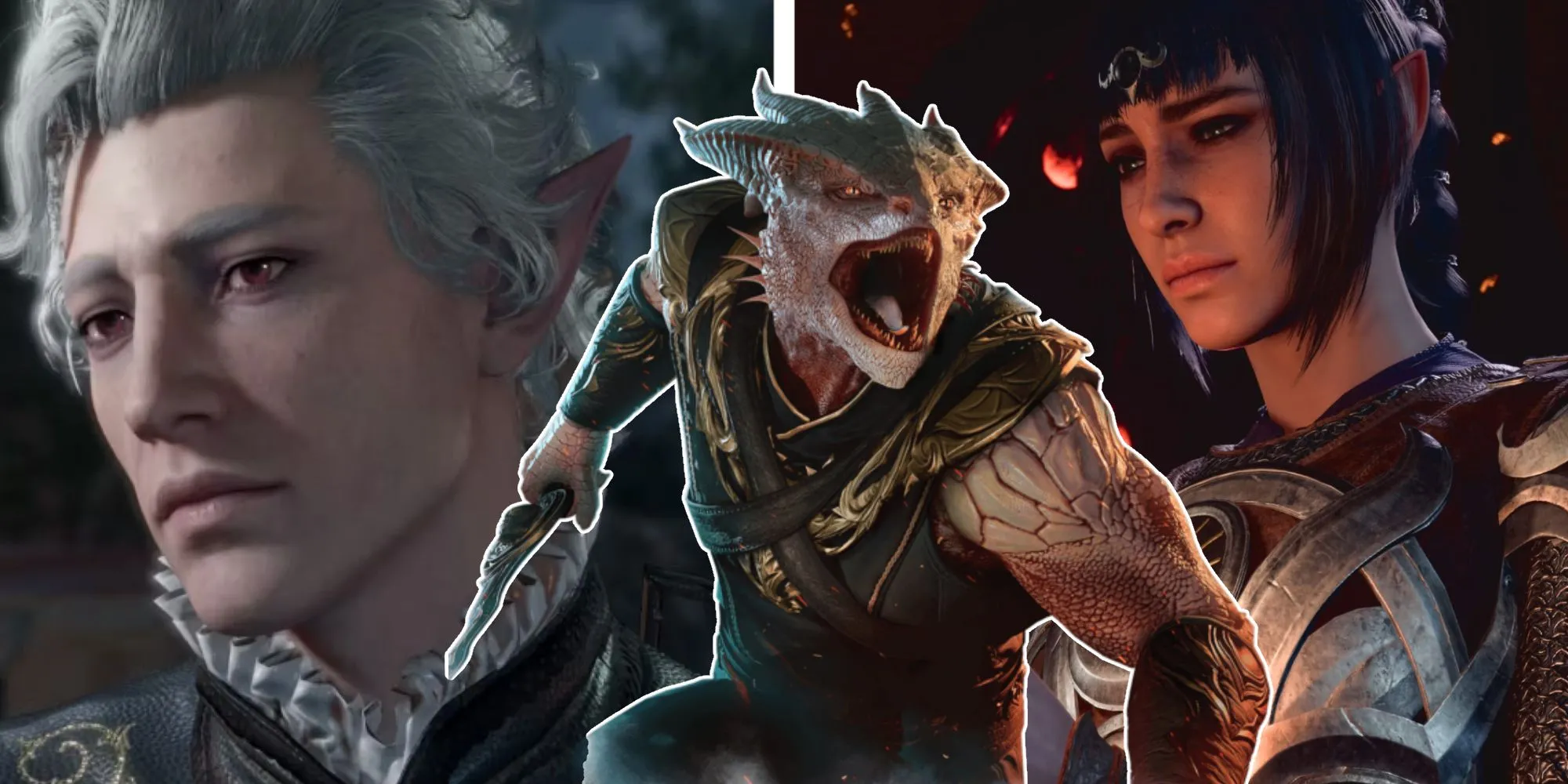 Ảnh ghép các nhân vật Astarion, Dark Urge và Shadowheart trong Baldur's Gate 3