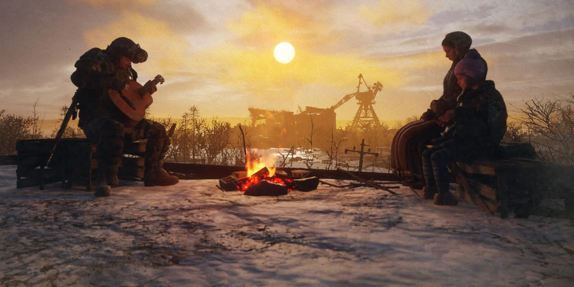 Artyom và Stepan trên đầu tàu Aurora khám phá vùng đất Volga trong Metro Exodus