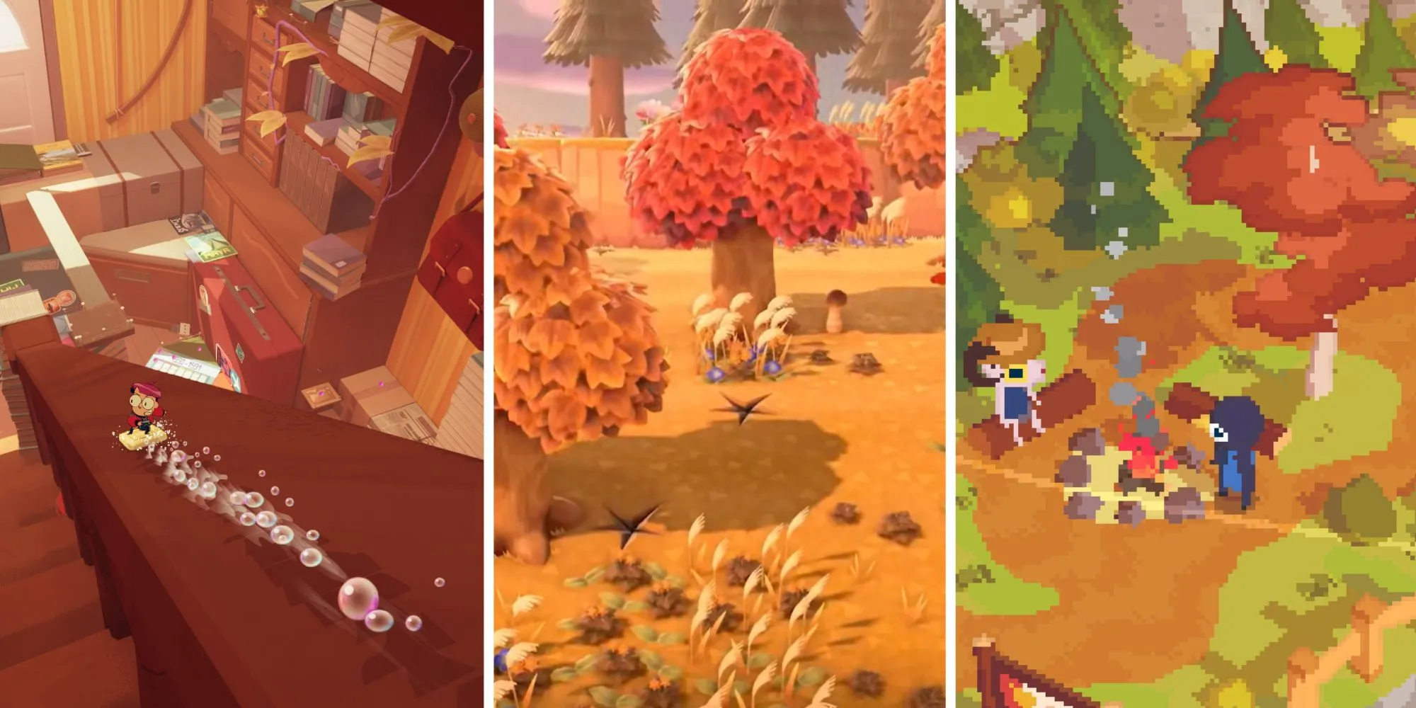 Bộ sưu tập các vật phẩm trang trí và vật phẩm trong game Cozy, minh họa yếu tố thu thập và tùy chỉnh