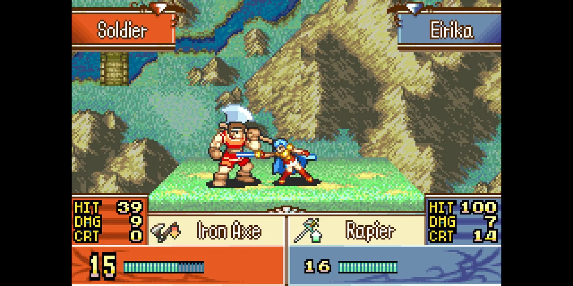 Các đơn vị của Eirika di chuyển trên bản đồ chiến thuật trong Fire Emblem The Sacred Stones