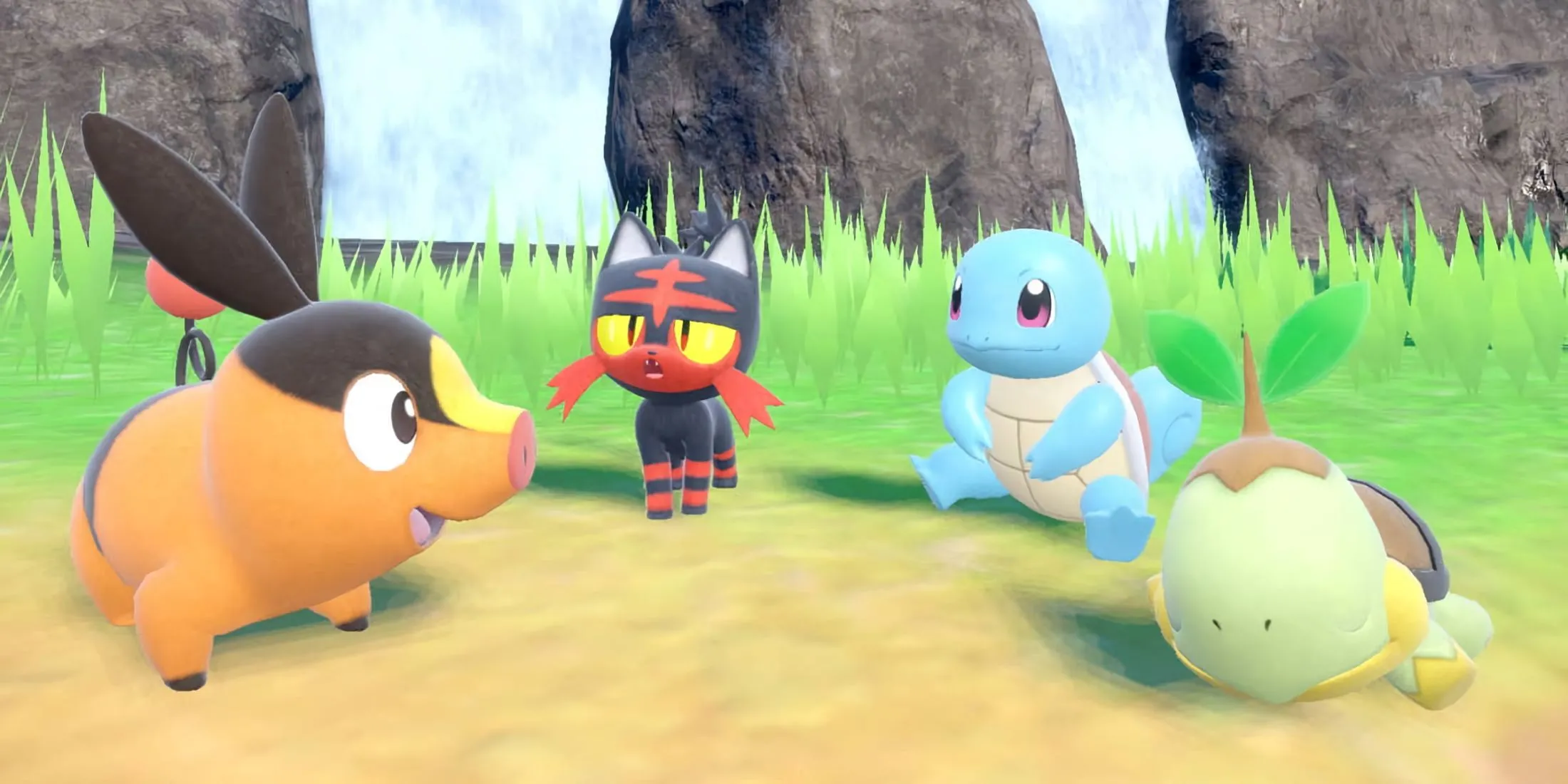 Các Pokemon Tepig Litten Squirtle Turtwig trong Pokemon Scarlet and Violet