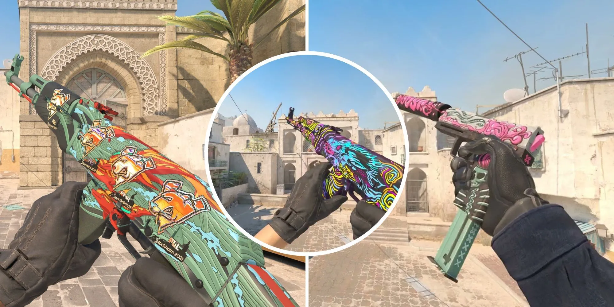 Các skin súng AK47 Aquamarine Revenge, AK47 Nightwish và USP-S Cortex trong CS2