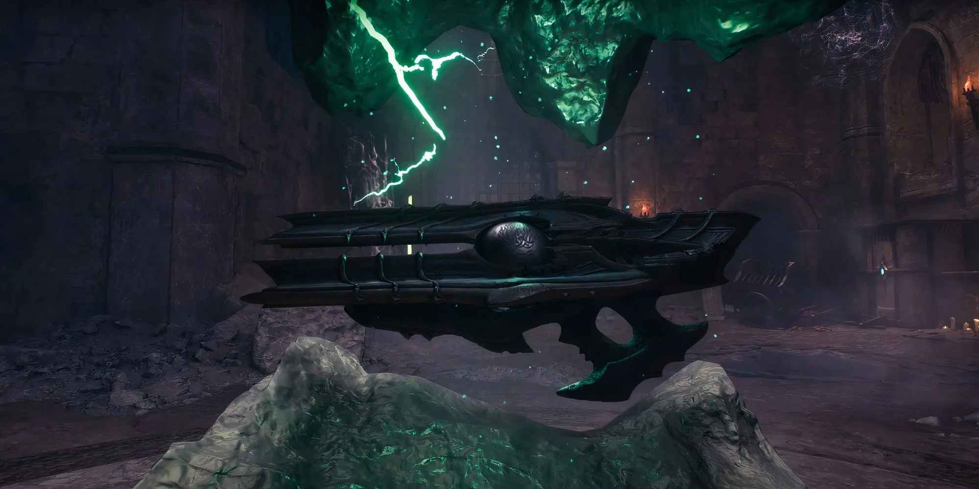 Cận cảnh vũ khí mới Reaver Chainshot trong Doom The Dark Ages, một cây chùy sắt chết chóc dùng để tiêu diệt quỷ