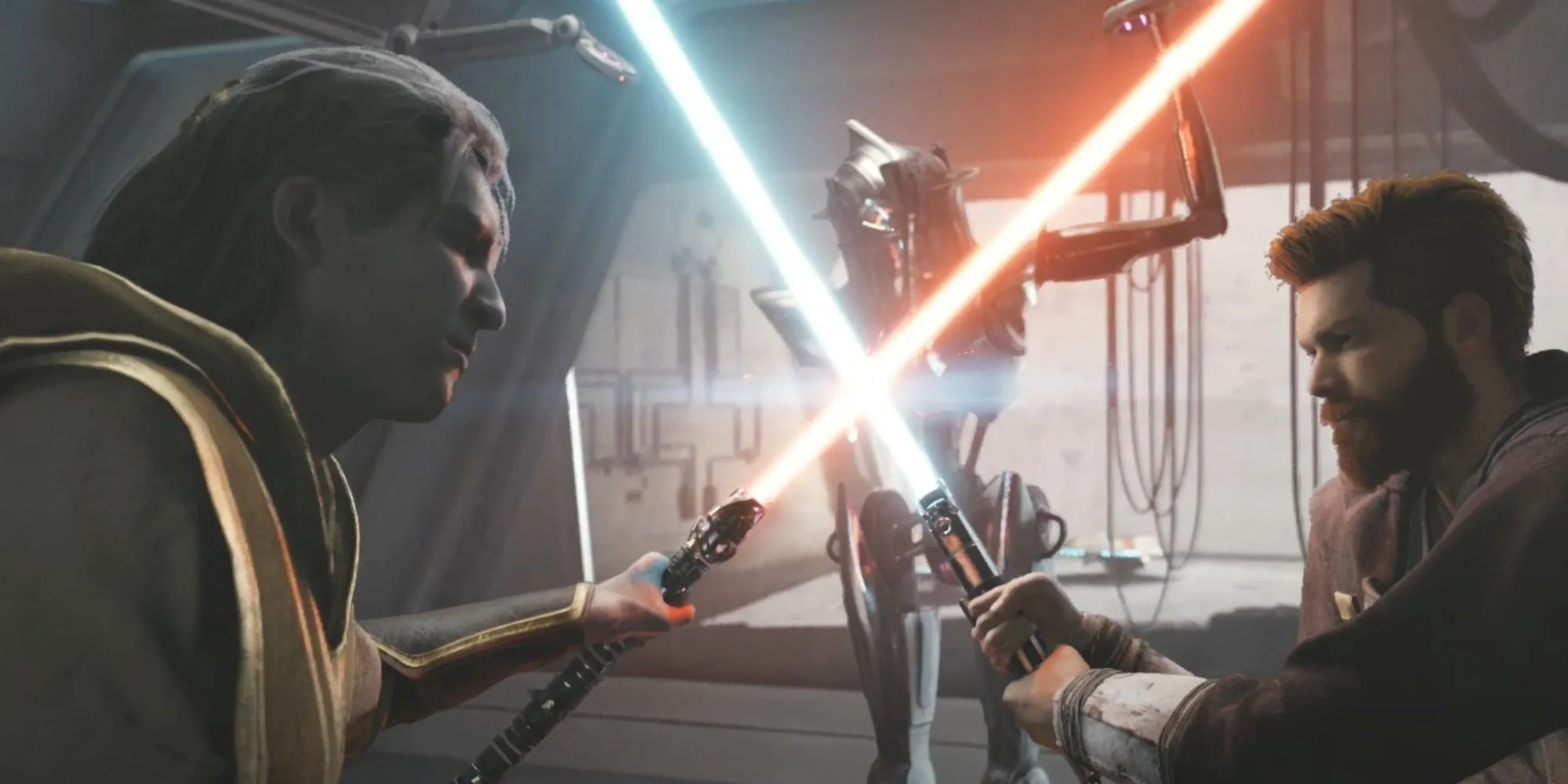 Cảnh chiến đấu giữa Cal Kestis và Dagan Gera trong Star Wars Jedi Survivor