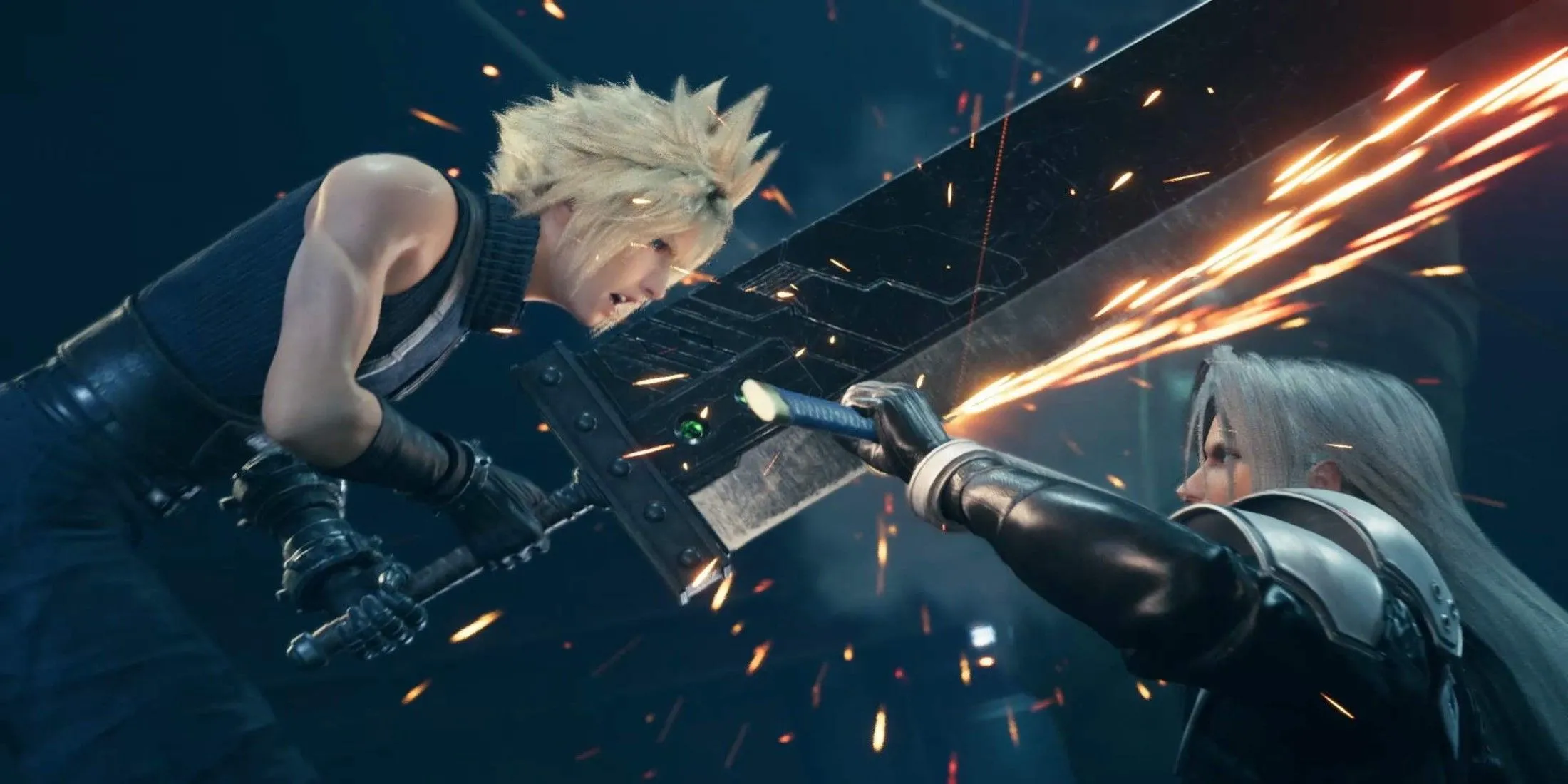 Cảnh Cloud và Sephiroth trong Final Fantasy 7 Remake, thể hiện đồ họa đỉnh cao của phiên bản này.
