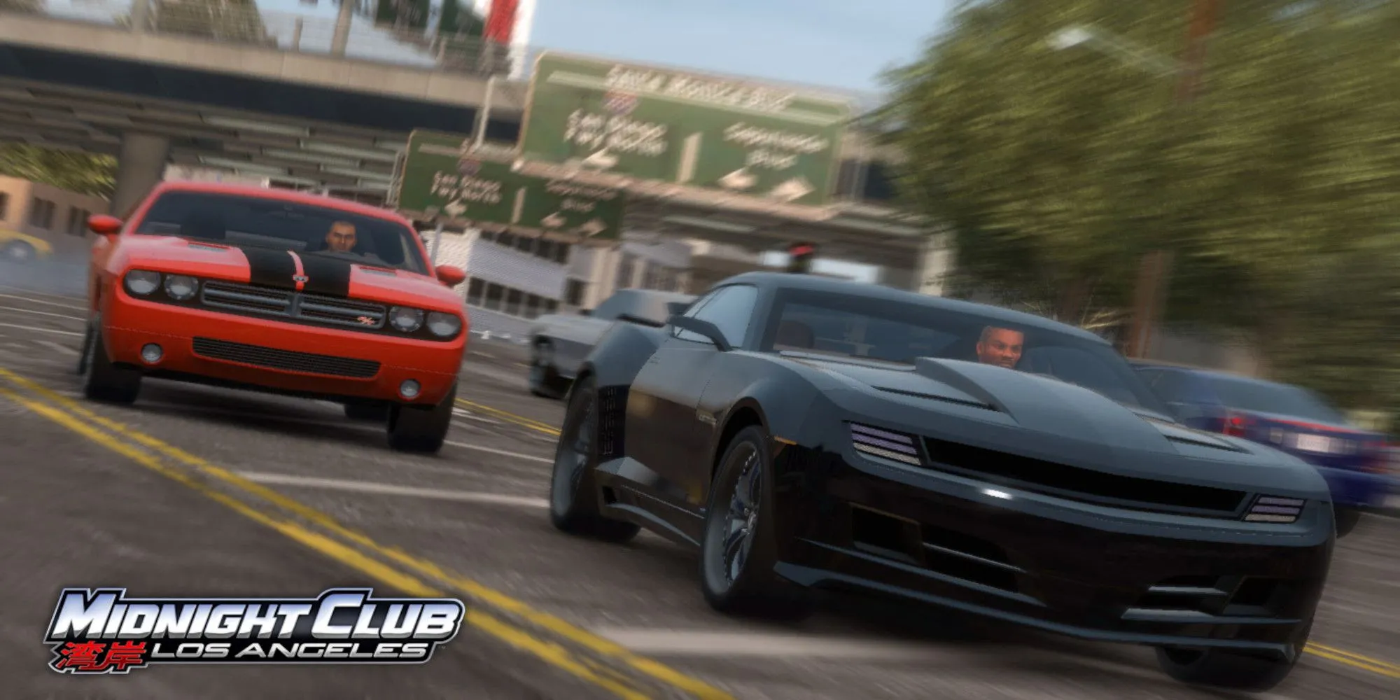 Cảnh đua xe tốc độ trong Midnight Club: Los Angeles, game đua xe đường phố của Rockstar