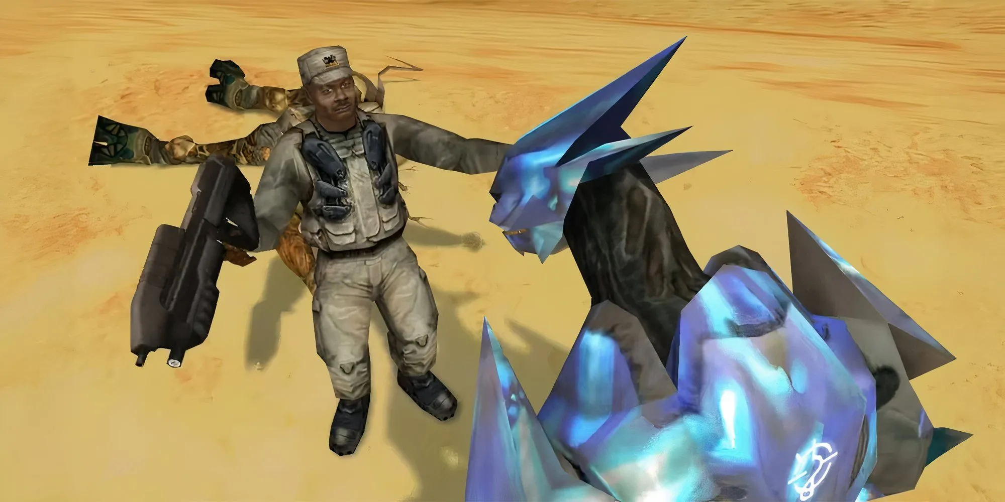 Cảnh kết thúc ẩn của Sergeant Johnson và Elite ôm nhau ở độ khó Legendary trong Halo: Combat Evolved