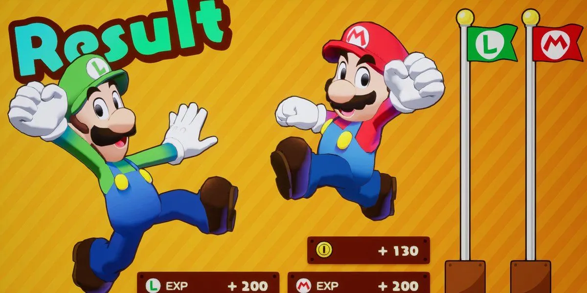 Cảnh Mario và Luigi lên cấp trong game Mario &amp; Luigi Brothership