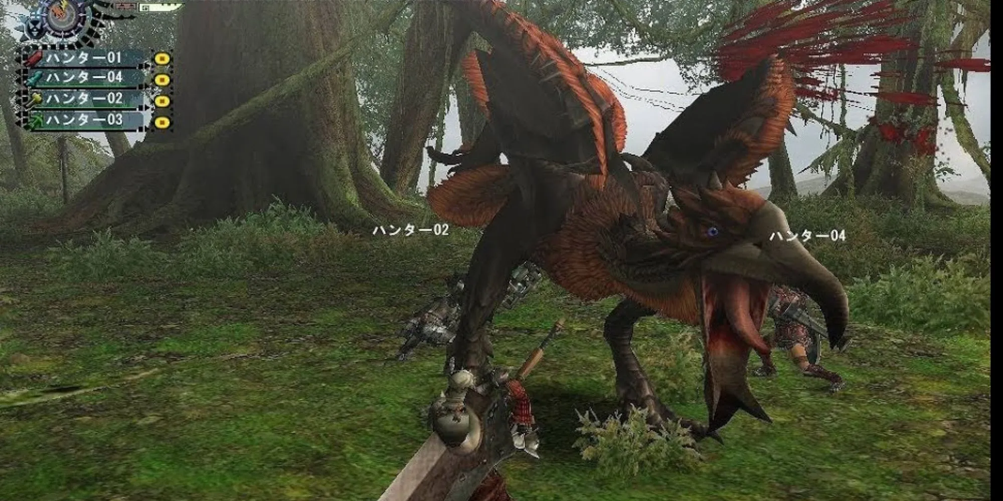 Cảnh săn quái vật trong Monster Hunter phiên bản PS2
