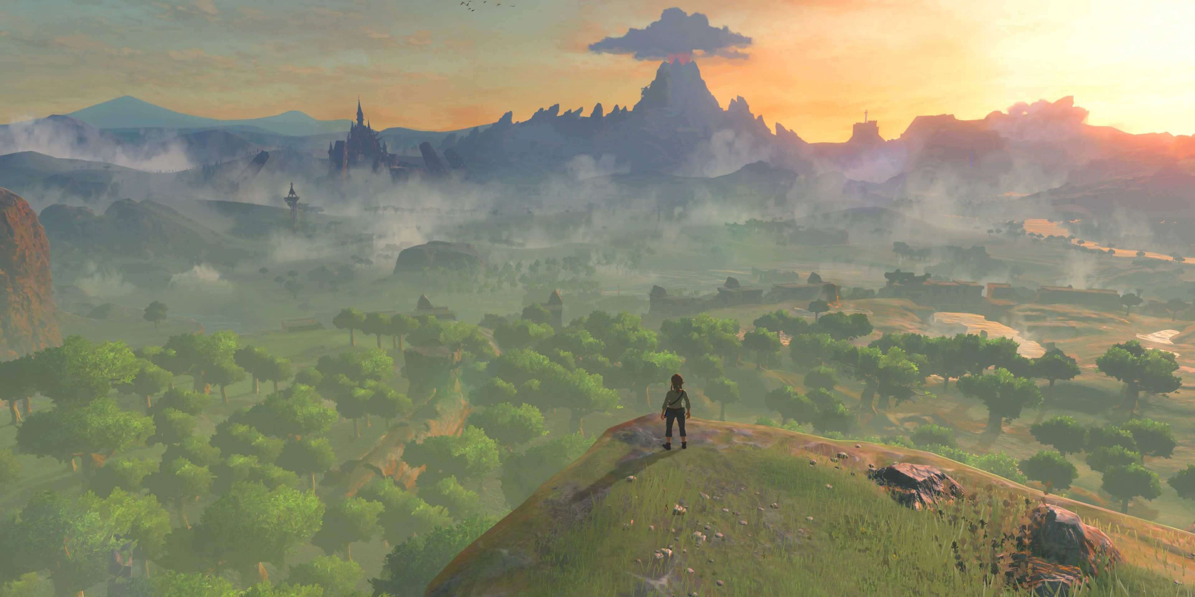 Cảnh thế giới mở rộng lớn trong The Legend of Zelda: Breath of the Wild