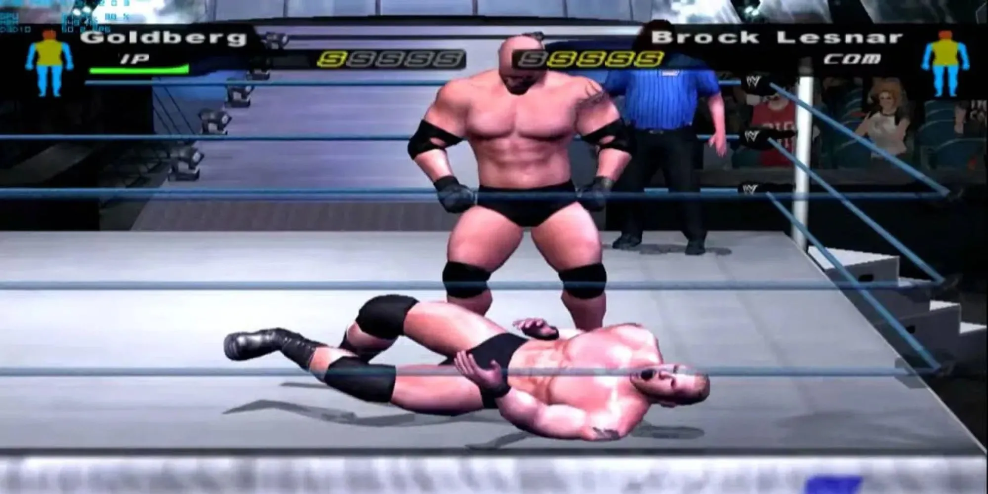 Cảnh thi đấu trong game WWE Smackdown Here Comes The Pain trên PS2