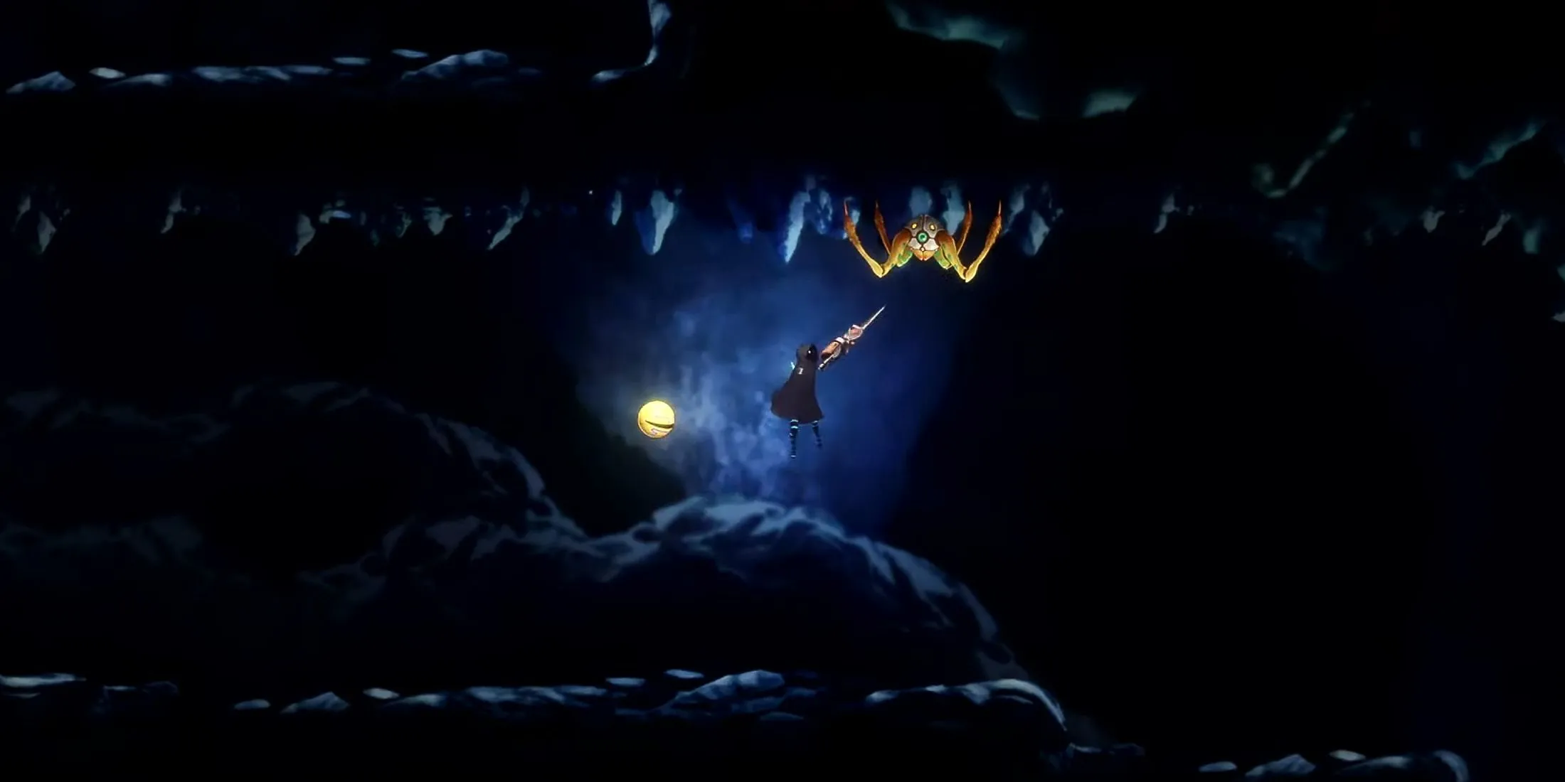Cảnh tĩnh từ trailer công bố Shadow Labyrinth tại TGA 2024, thể hiện môi trường mê cung tăm tối.