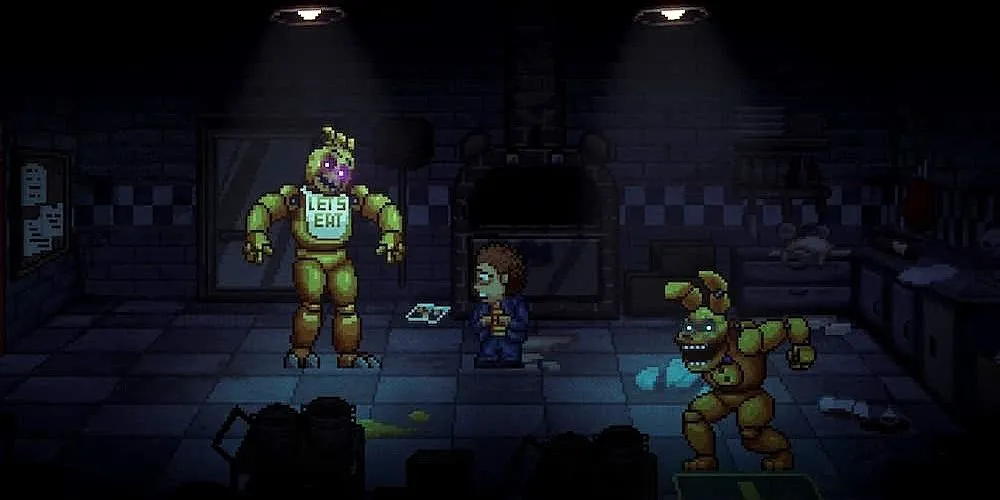 Chica và Yellow Rabbit trong Five Nights at Freddy's: Into the Pit.