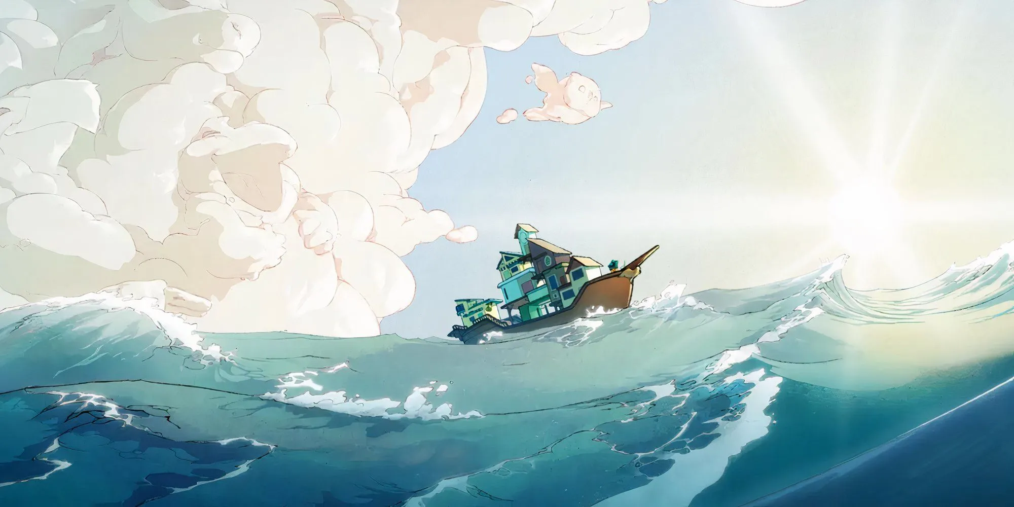 Chiếc thuyền của bạn trên biển trong Spiritfarer, biểu tượng của hành trình và sự suy ngẫm sau cốt truyện