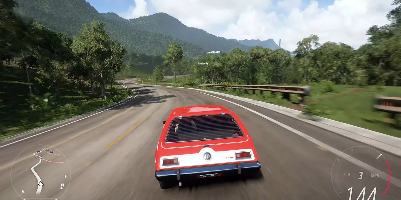 Chiếc xe AMC Gremlin 1973 trong game đua xe Forza Horizon 5