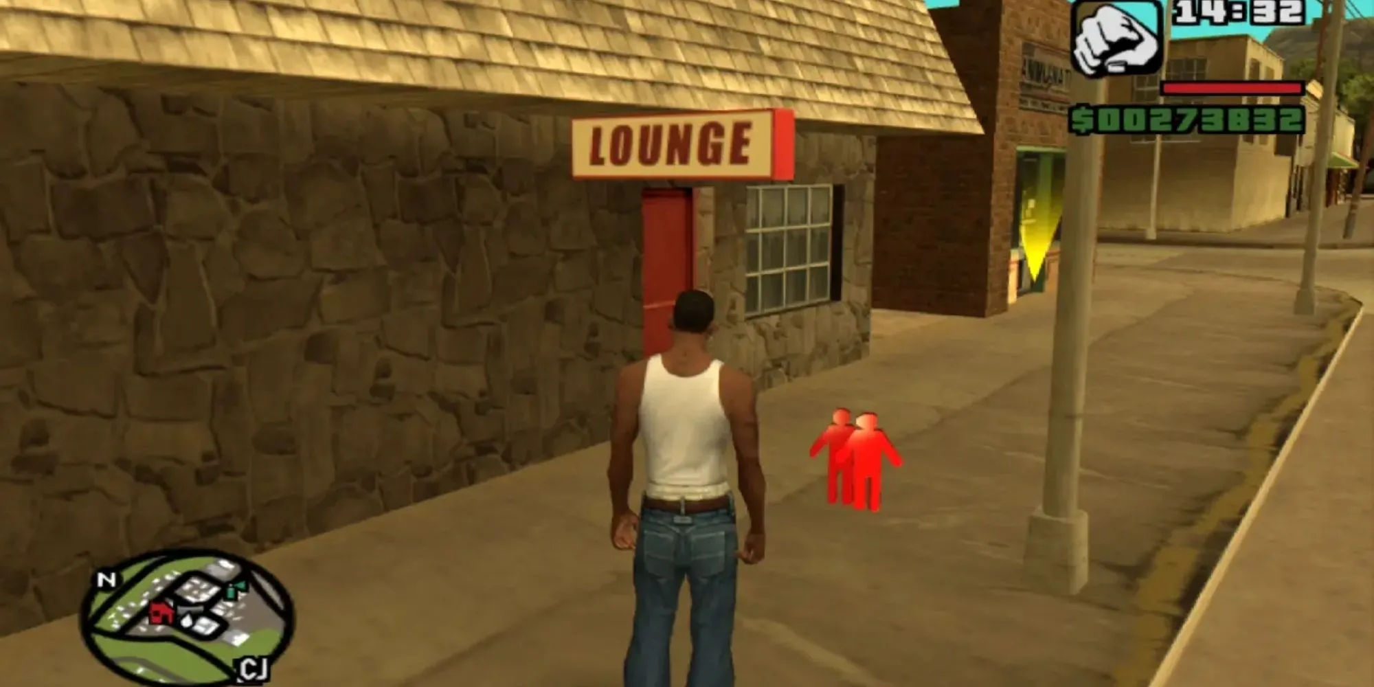 CJ và một nhân vật khác trong chế độ co-op multiplayer của GTA San Andreas