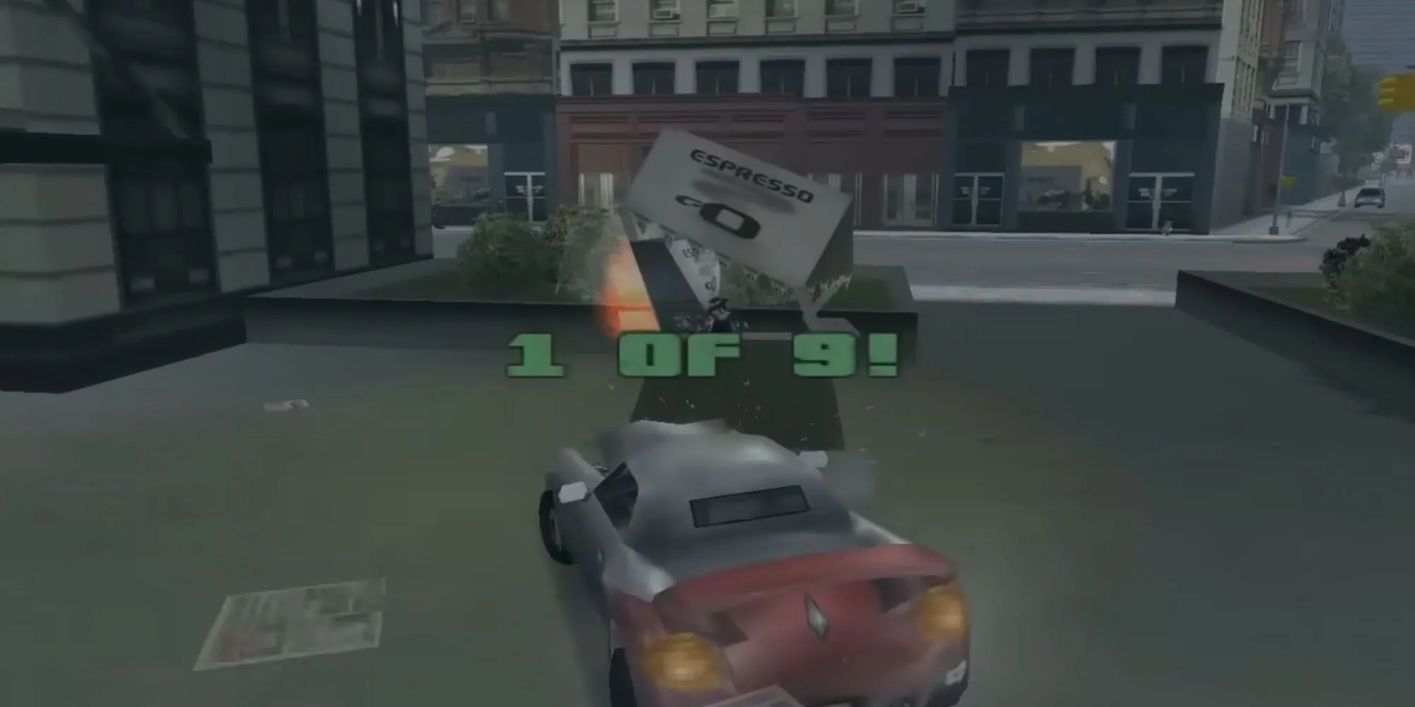 Claude chạy đua với thời gian phá hủy các quầy cà phê trong nhiệm vụ Espresso-2-Go! GTA 3