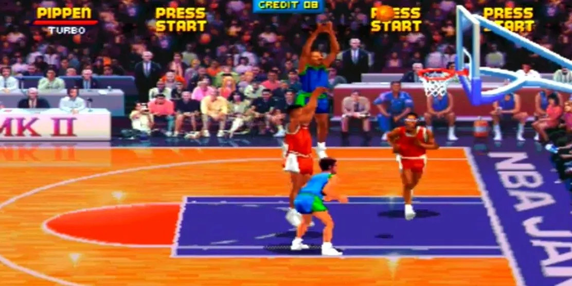 Cú ném bóng trong game thể thao arcade NBA Jam