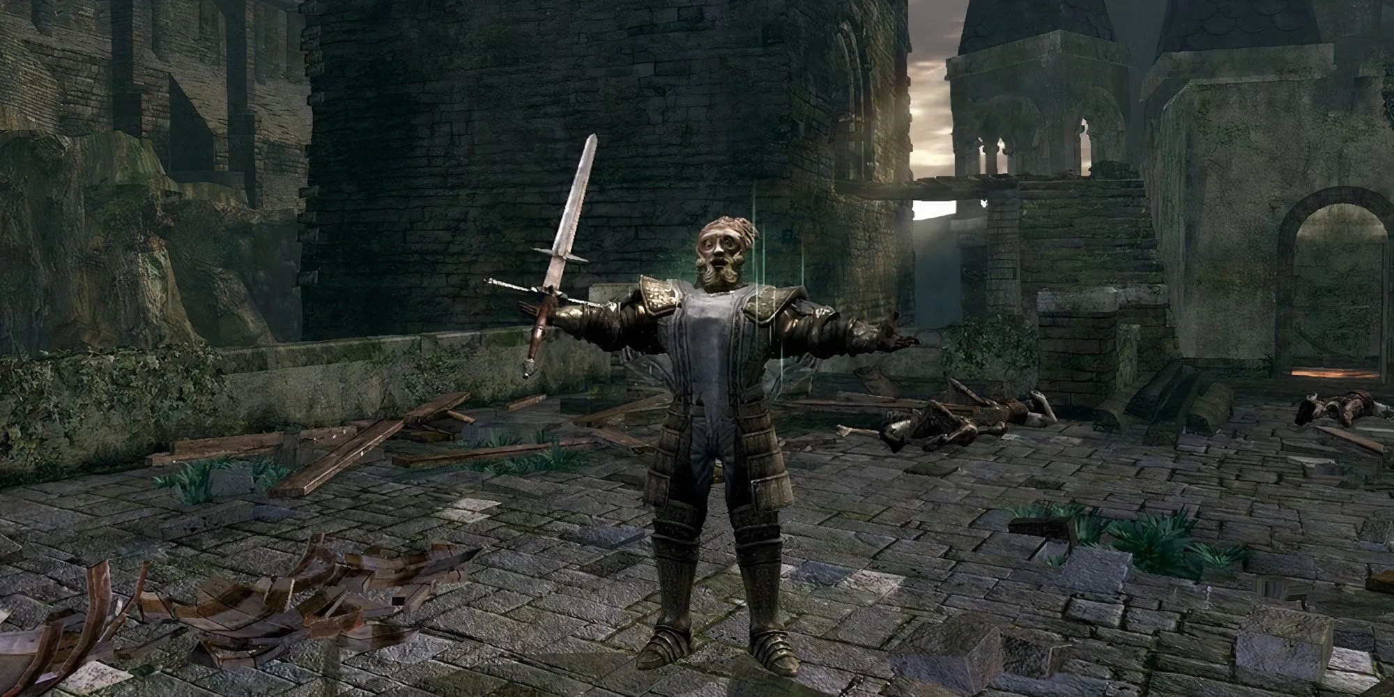 Đại kiếm Zweihander với hiệu ứng Hỗn Loạn (Chaos Zweihander) trong Dark Souls 1