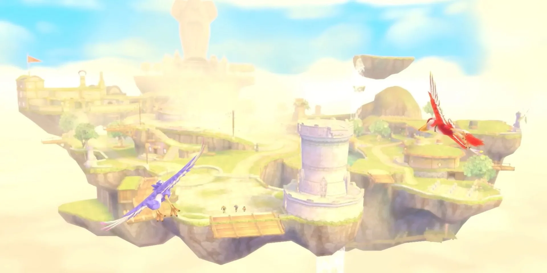 Đàn Loftwing bay lượn trên bầu trời Skyloft trong The Legend of Zelda Skyward Sword