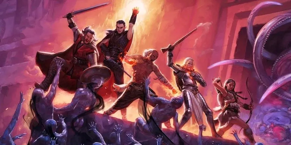 Dàn nhân vật chính trong Pillars of Eternity với phong cách fantasy