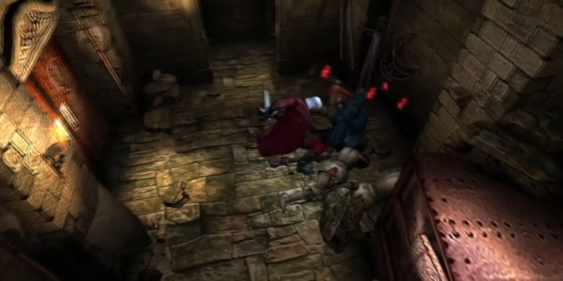 Dante thu thập Red Orbs sau khi phá hủy đồ vật trong Devil May Cry