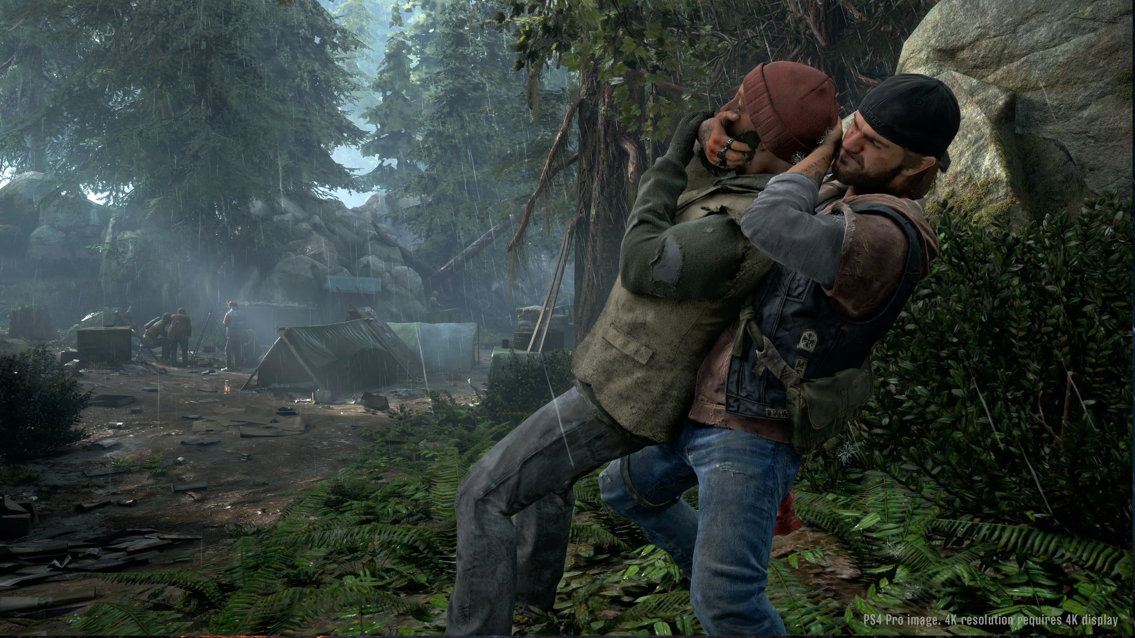Deacon St. John lái chiếc xe motor qua khu rừng hoang tàn trong Days Gone