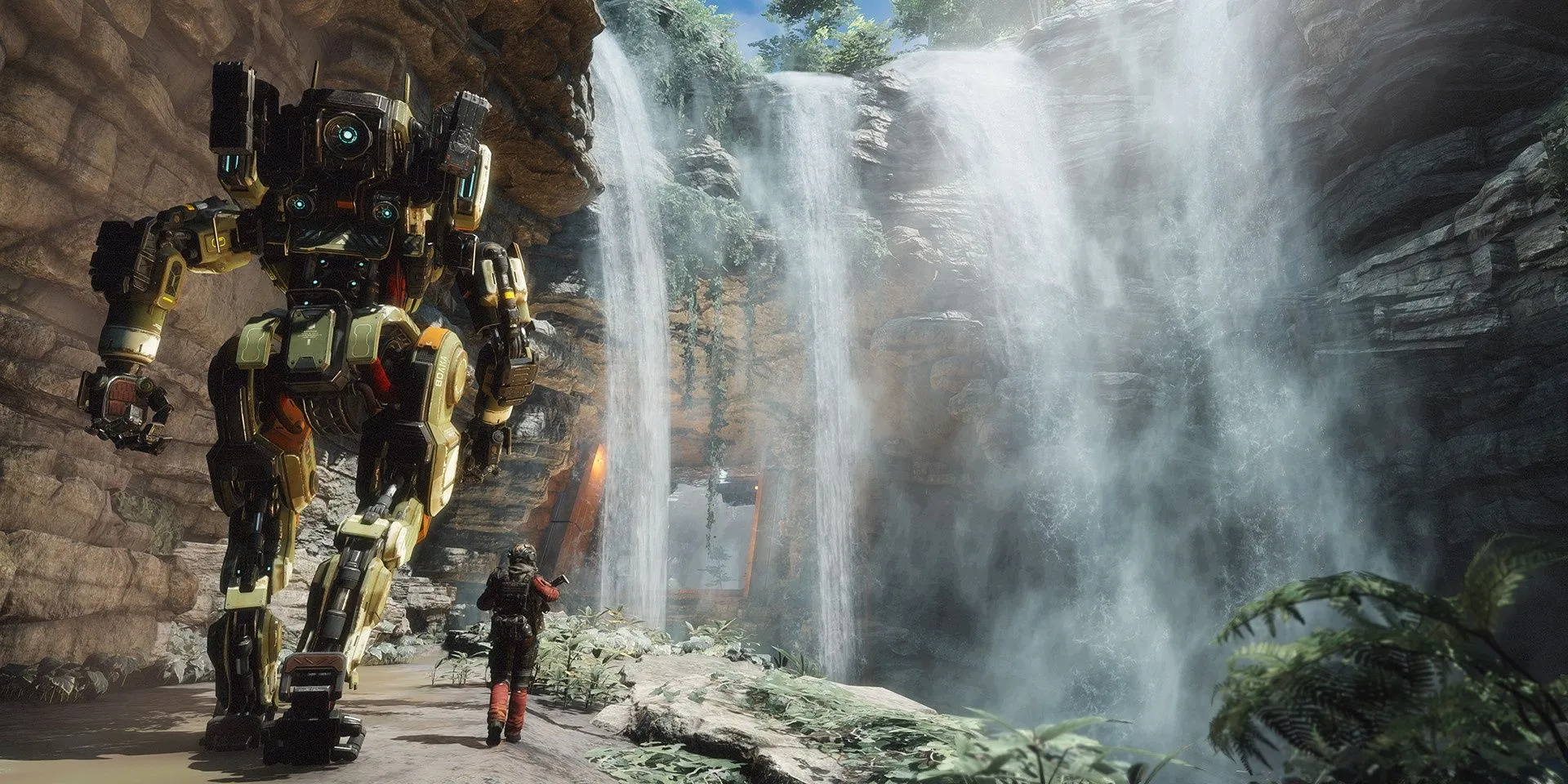 Đi bộ ngang thác nước cùng BT trong Titanfall 2