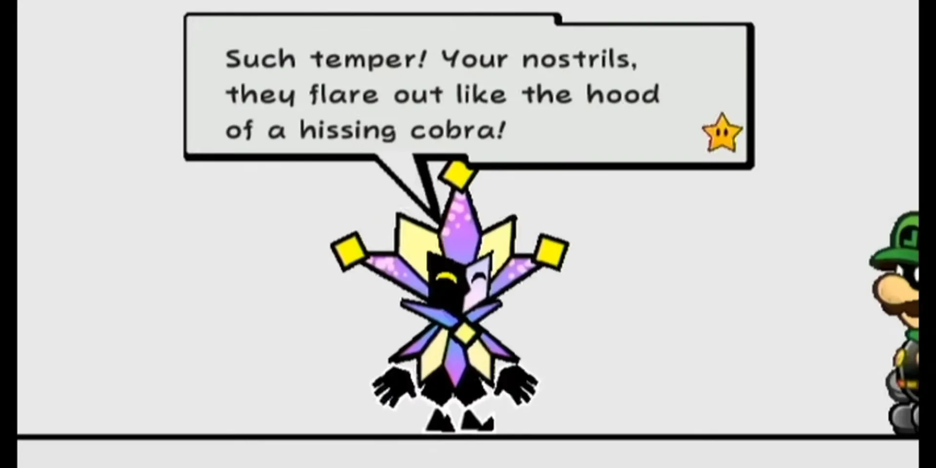 Dimentio trò chuyện cùng Mr. L trong game Super Paper Mario