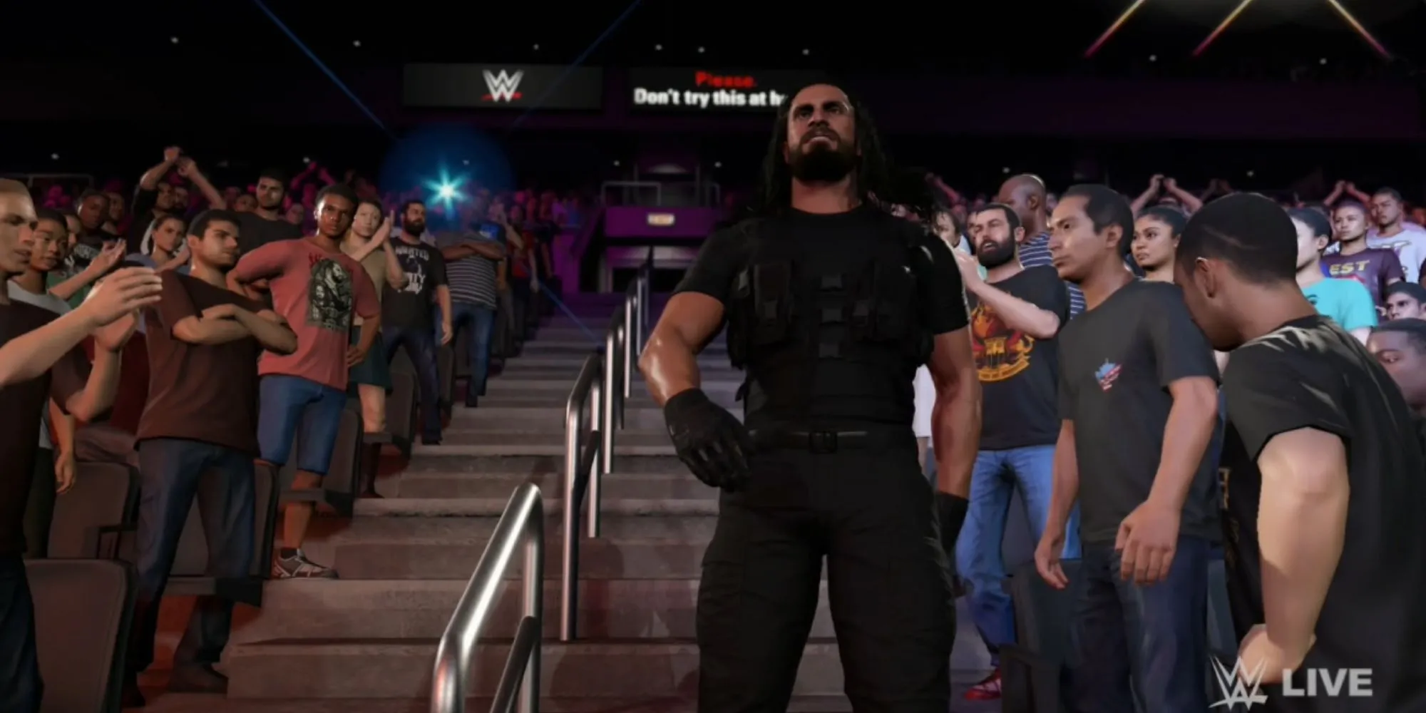 Đô vật Seth Rollins ra sân trong game WWE 2K25 trước khi cập nhật bản vá 1.04