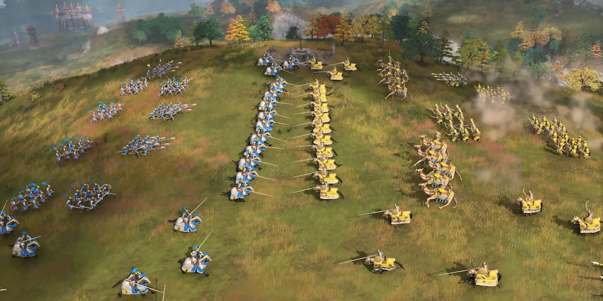 Đoàn quân kỵ binh và bộ binh hùng hậu trong game chiến thuật Age of Empires IV