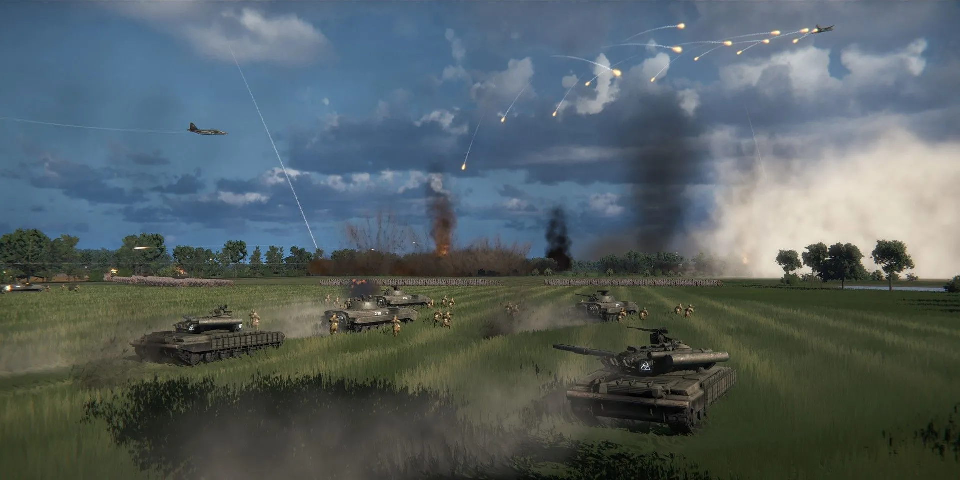 Đoàn xe tăng chiến đấu ác liệt trên chiến trường game Regiments