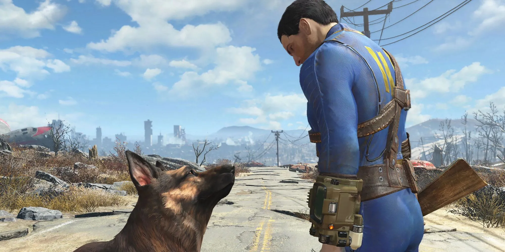 Dogmeat đồng hành cùng người chơi trong Fallout 4 tại Commonwealth