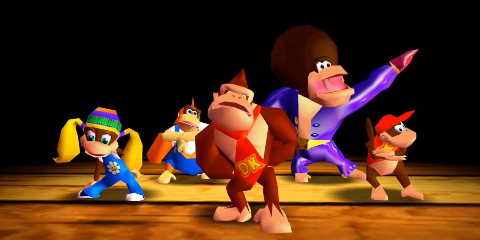 Donkey Kong và nhóm bạn trình diễn bài rap trong Donkey Kong 64