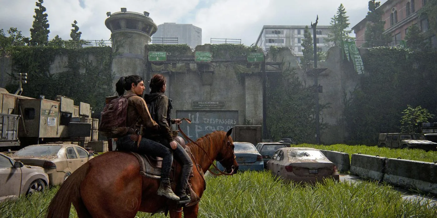 Ellie cưỡi ngựa khám phá thành phố Seattle hậu tận thế trong The Last of Us Part Two