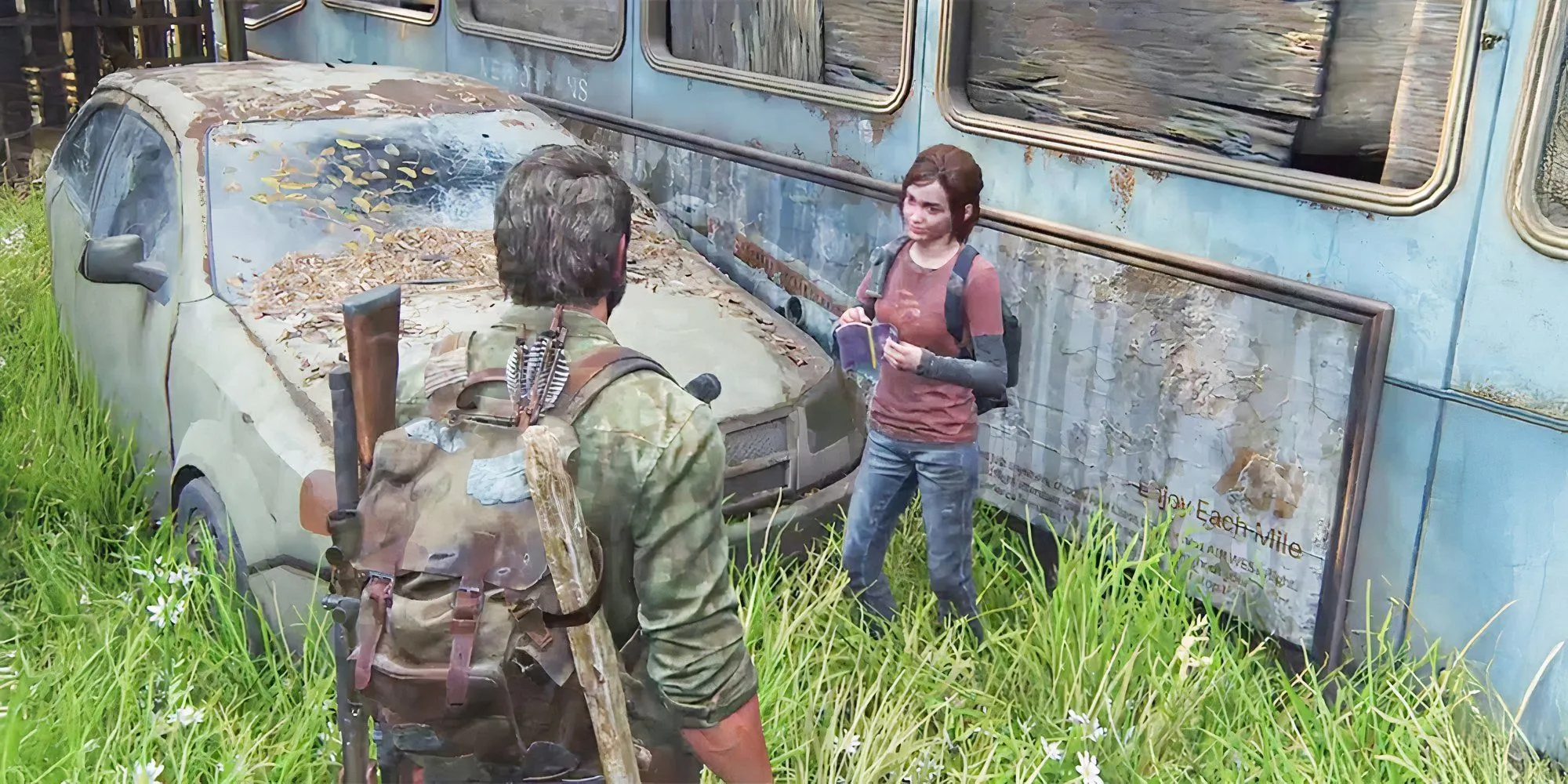 Ellie trong The Last of Us Part 1 đọc sách truyện cười cho Joel trong bối cảnh hậu tận thế