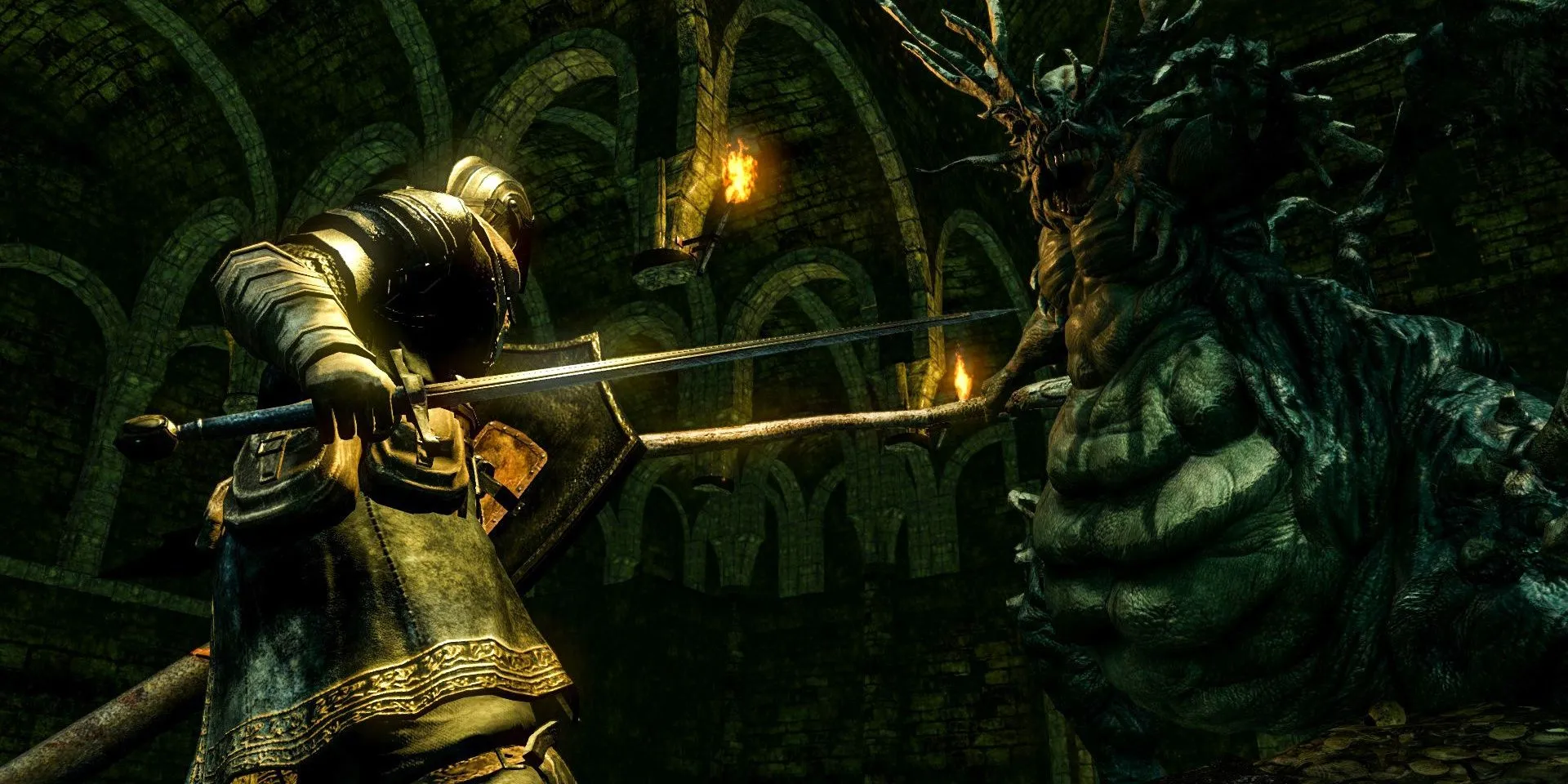 Fighting Asylum Demon in Dark Souls
