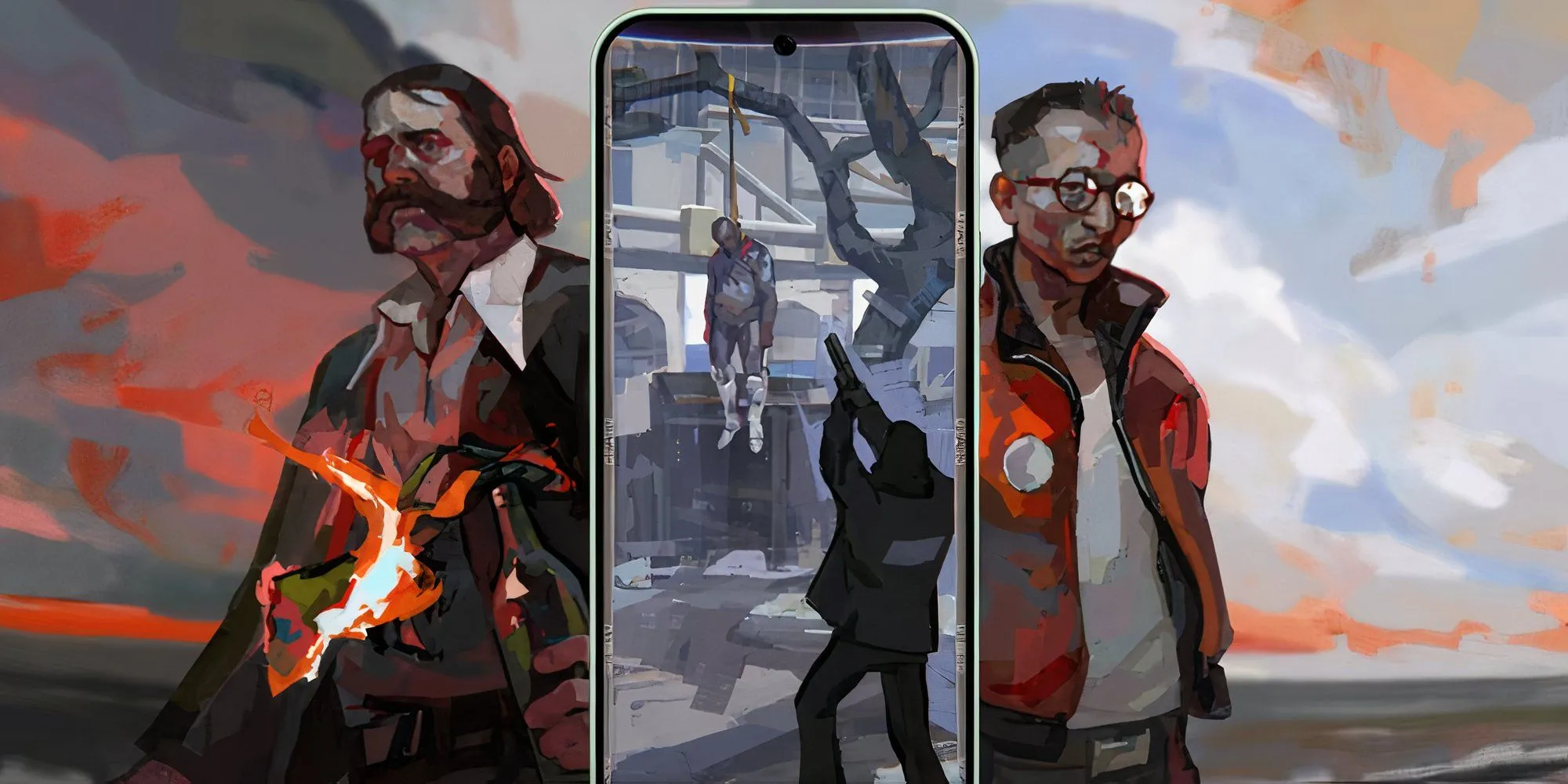 Gameplay Disco Elysium Mobile: Cảnh bắn hạ thi thể treo cổ