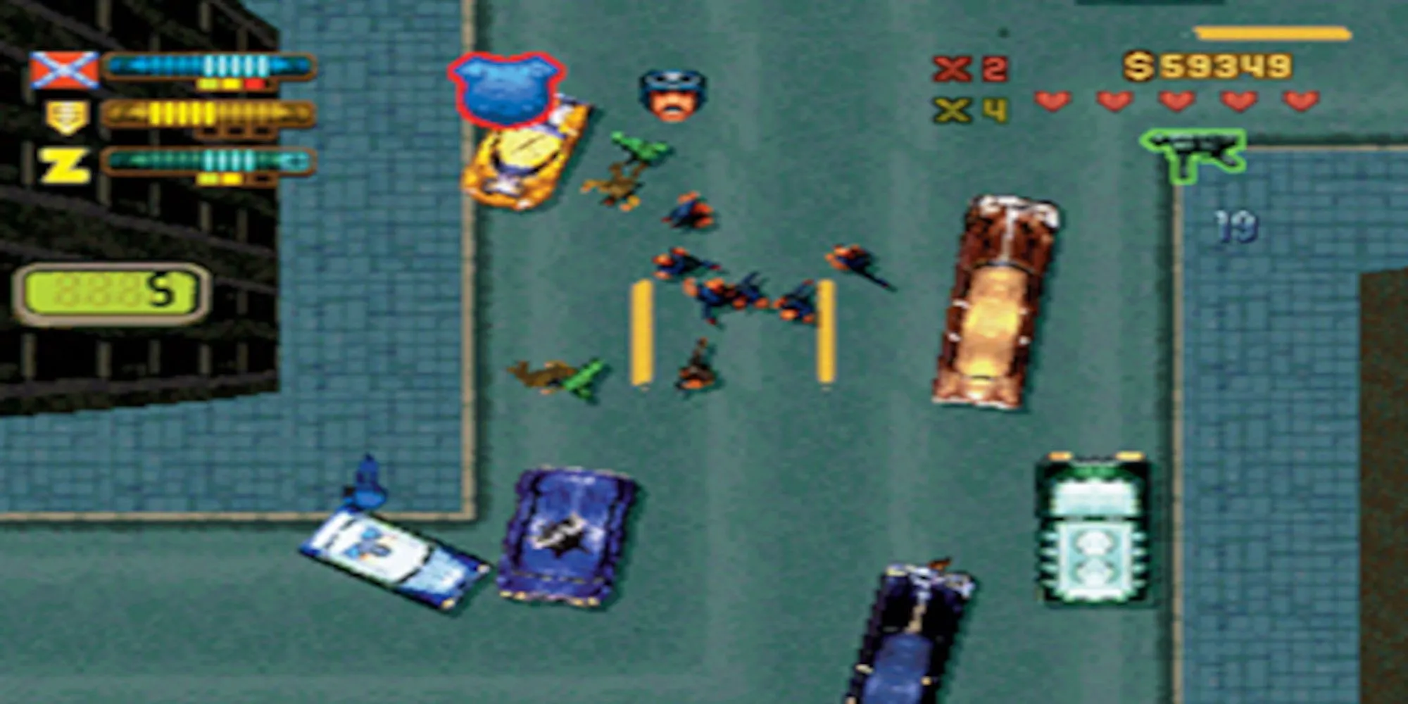 Gameplay góc nhìn từ trên xuống của Grand Theft Auto II, đặt nền móng cho series GTA