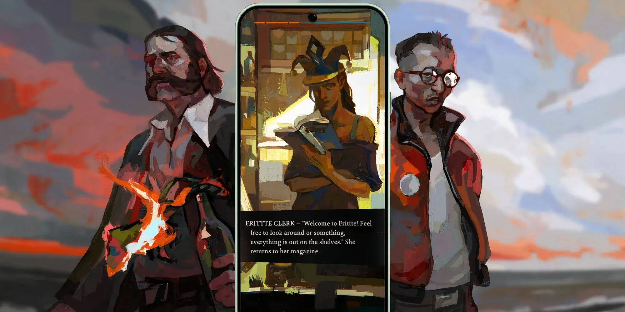 Giao diện hội thoại của Disco Elysium Mobile trên điện thoại
