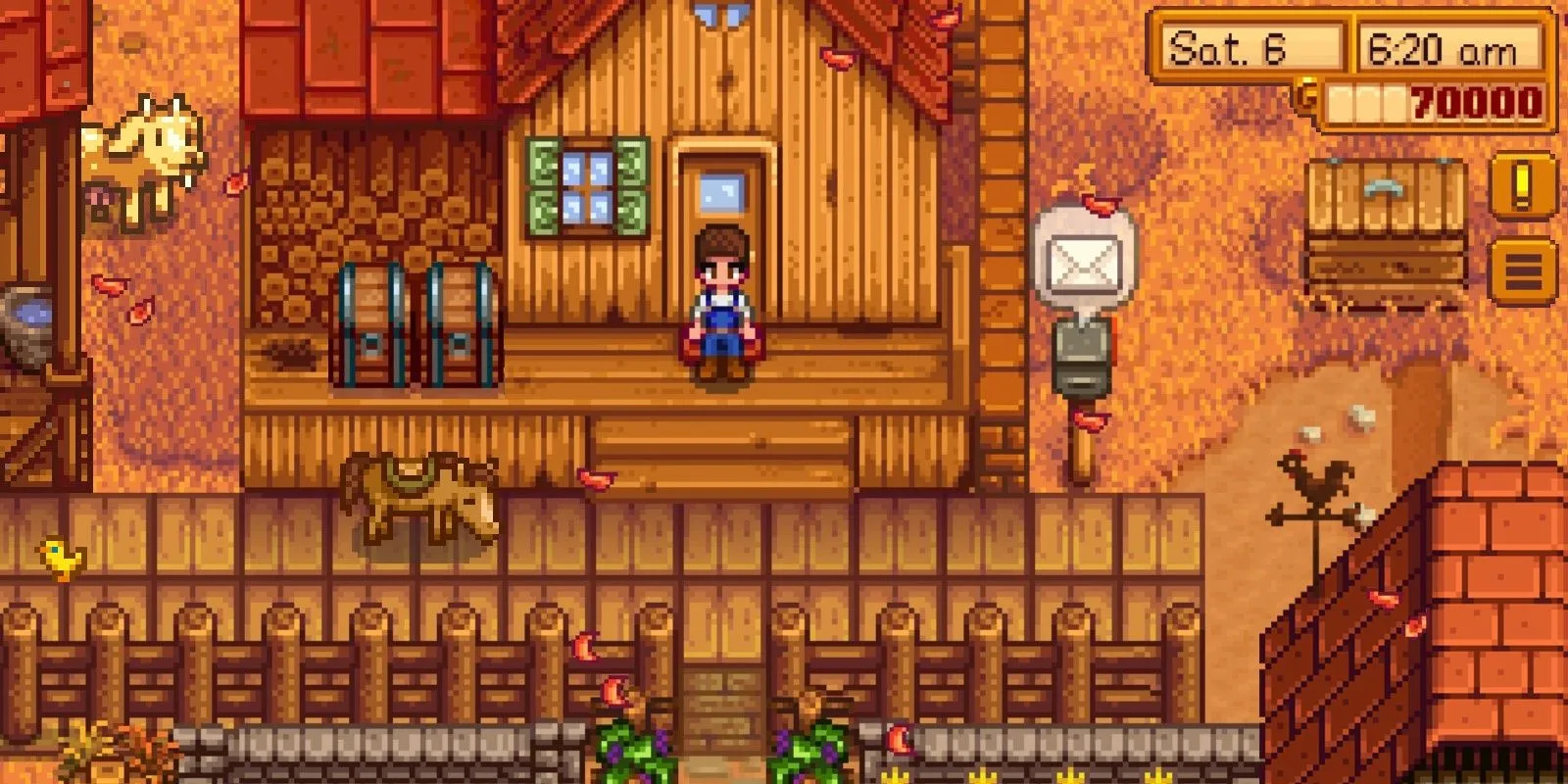 Giao diện Stardew Valley trên di động, thể hiện lối chơi nông trại quen thuộc